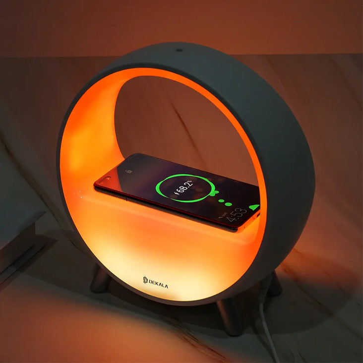 Dekala Arches sunrise alarm clock with wireless charger for bedside
