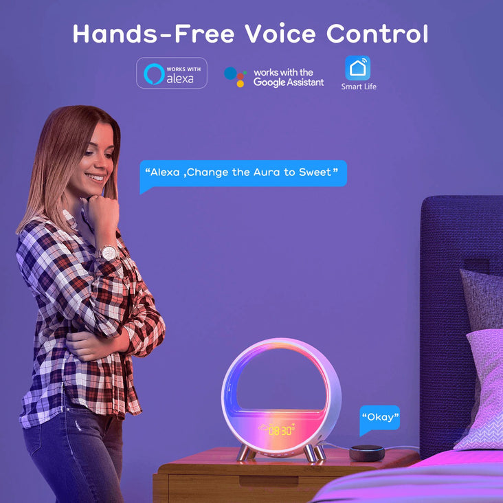 Dekala Arches works with smart voice devices like alexa, google home
