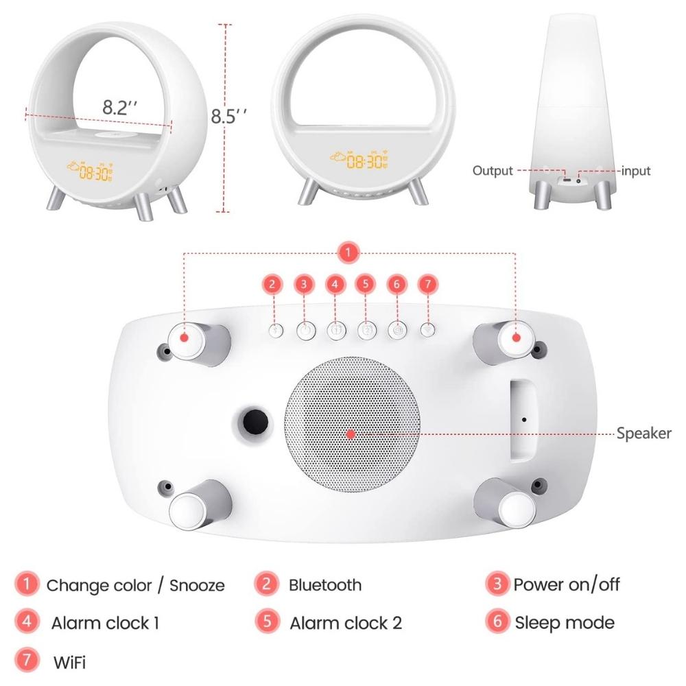 Dekala - Reloj despertador con luz de amanecer, reloj despertador de luz  natural para dormitorios, luz solar, reloj despertador para niños, reloj